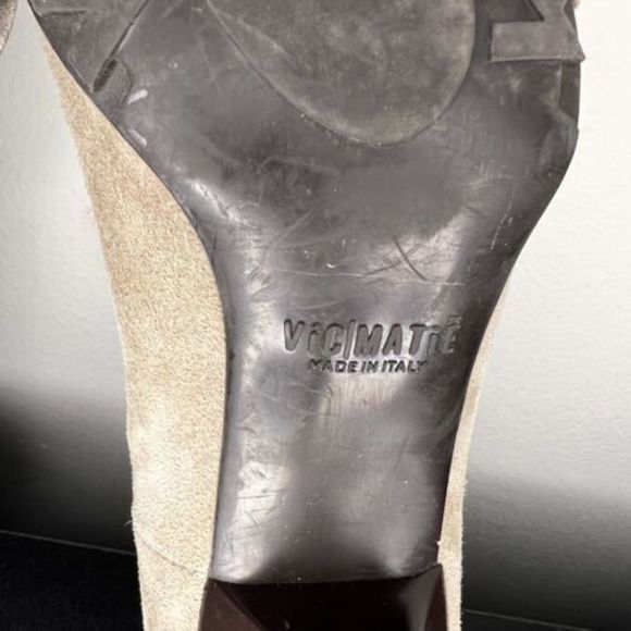 Vic Matie Tan Suede Pumps Heels With Bow Women’s Size US 6.5 EU 36.5 Shoes - Picture 9 of 12